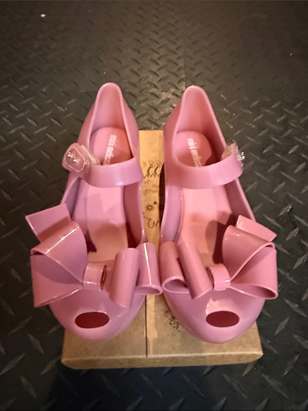 Mini Melissa Pink Bow Jelly Mary Jane Shoes